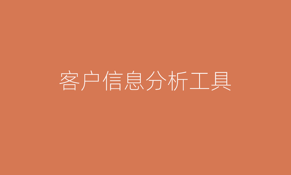 客戶信息分析工具